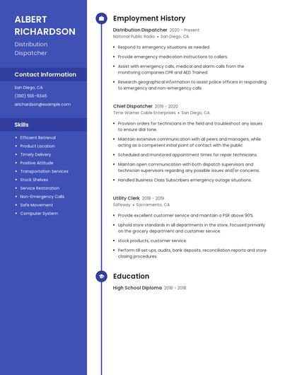 Distribution Dispatcher Resume