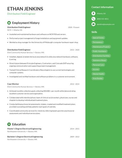 Distribution Field Engineer Resume