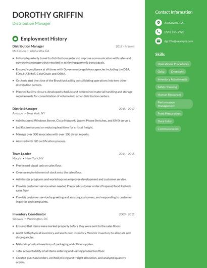Resume example 5