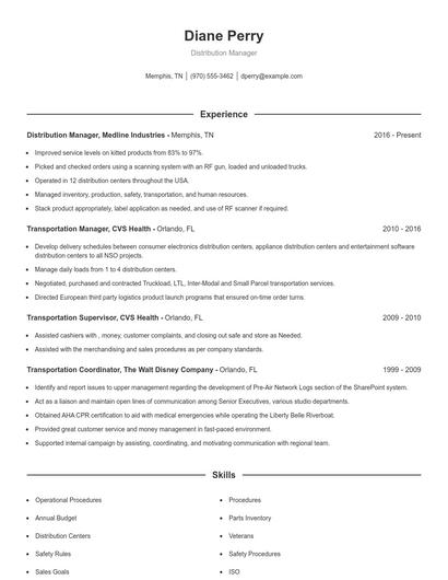 Resume example 1