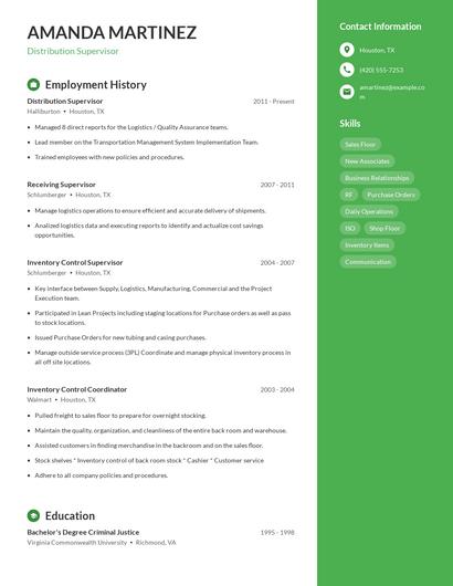 Resume example 5