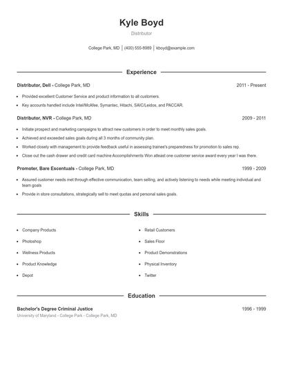 Resume example 1
