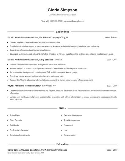 Resume example 1