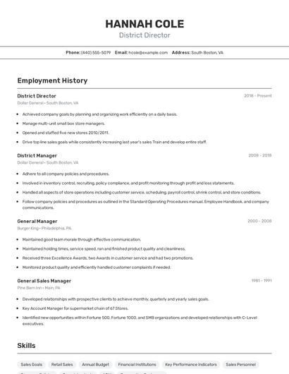 Resume example 2
