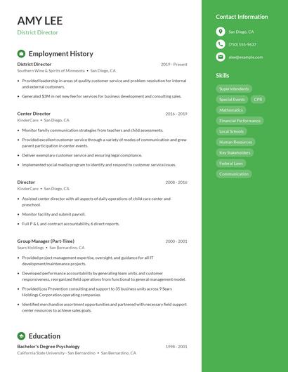 Resume example 5