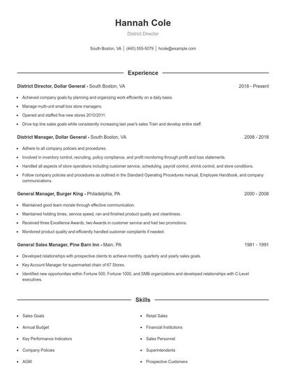 Resume example 1