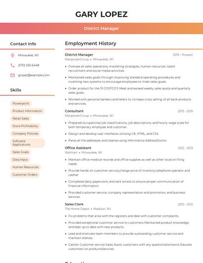 Resume example 3