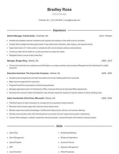 Resume example 1