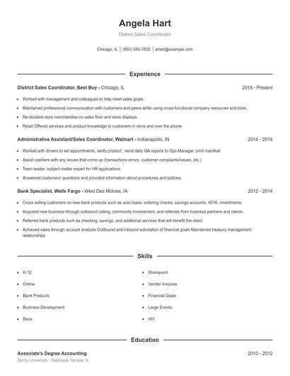 Resume example 1