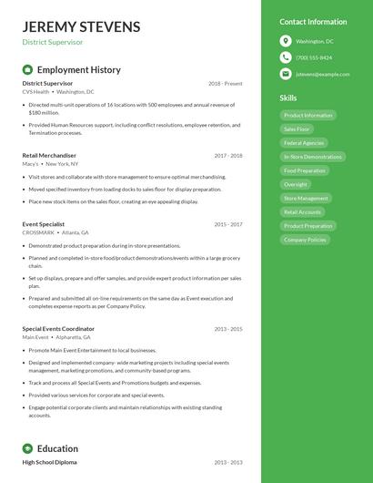 Resume example 4
