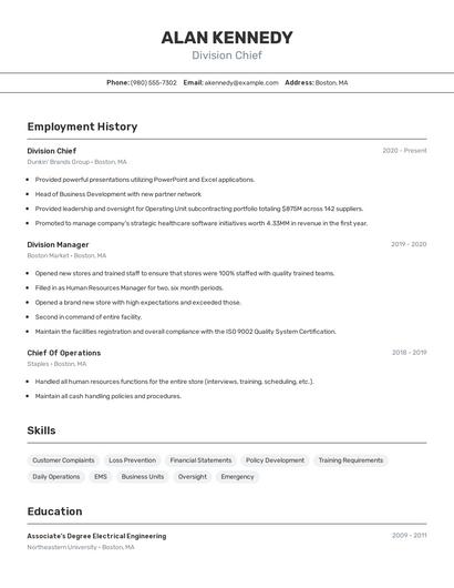 Resume example 2
