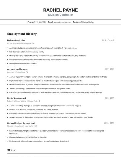 Resume example 2