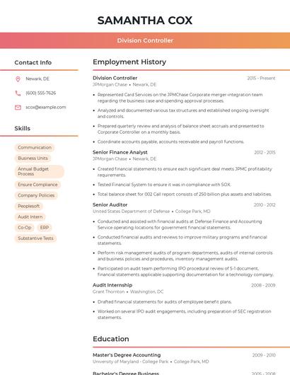 Resume example 3