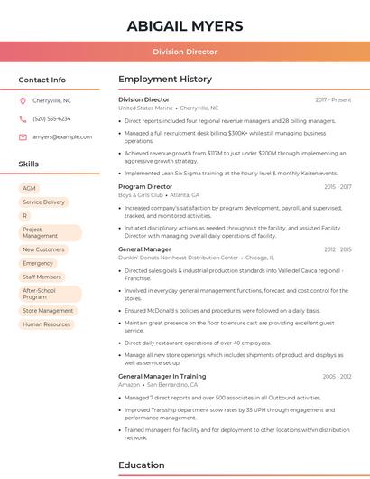 Resume example 3