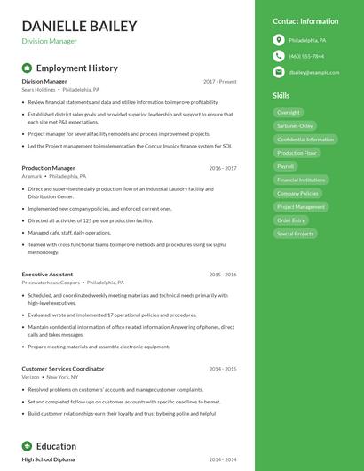 Resume example 4