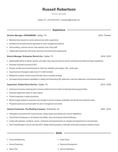 Resume example 1