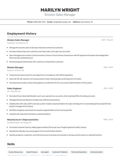 Resume example 2