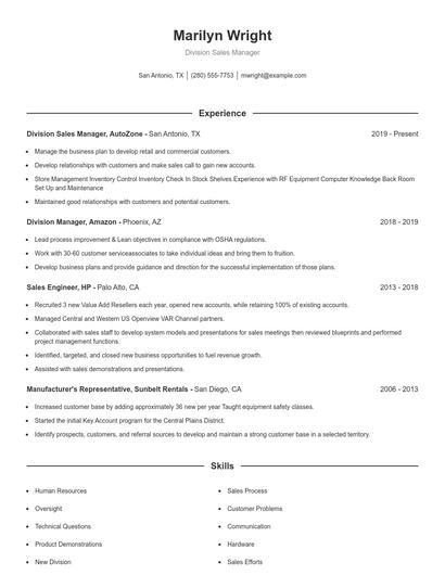 Resume example 1