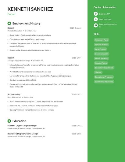 Docent Resume