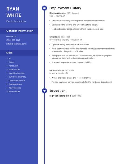 Dock Associate Resume