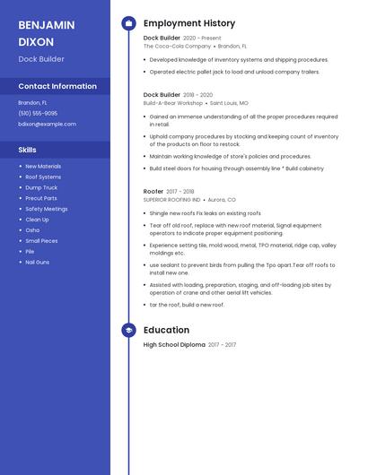 Dock Builder Resume