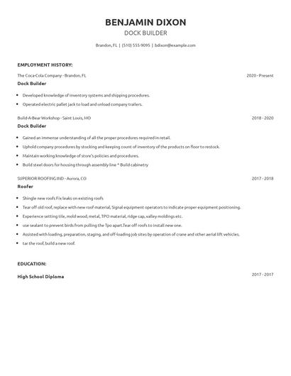 Dock Builder Resume