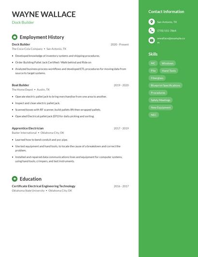 Dock Builder Resume