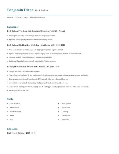 Dock Builder Resume