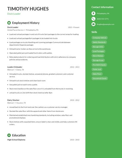Dock Loader Resume