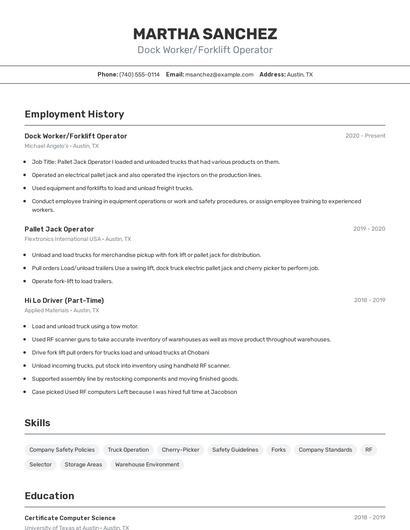 Resume example 2