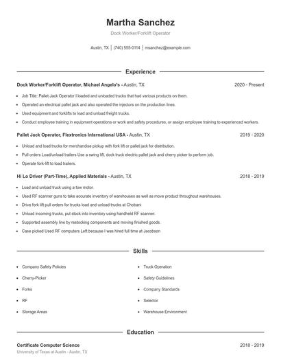 Resume example 1