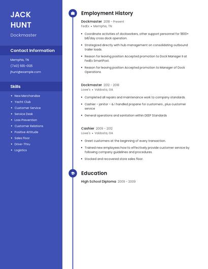 Dockmaster Resume