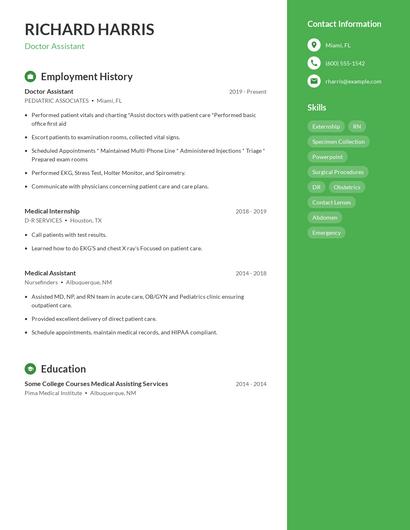 Doctor Assistant Resume
