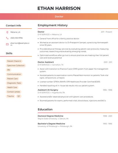 Doctor Resume