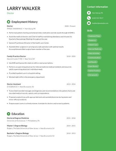 Doctor Resume