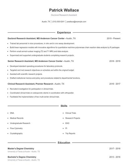 Resume example 1