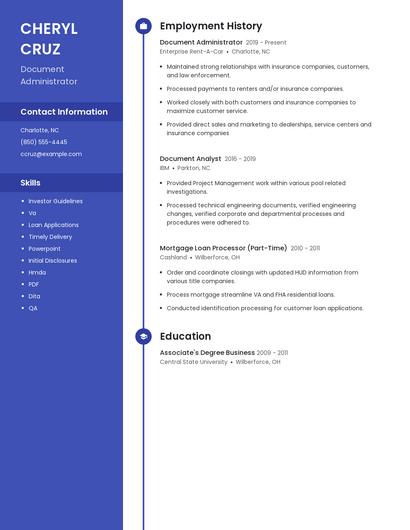 Document Administrator Resume
