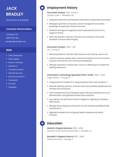 Document Analyst Resume