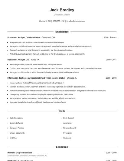 Resume example 1