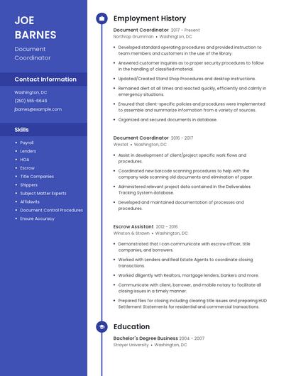 Resume example 5