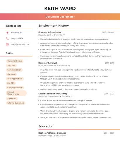 Resume example 3