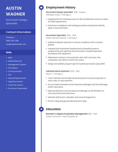 Document Design Specialist Resume