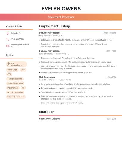 Resume example 3
