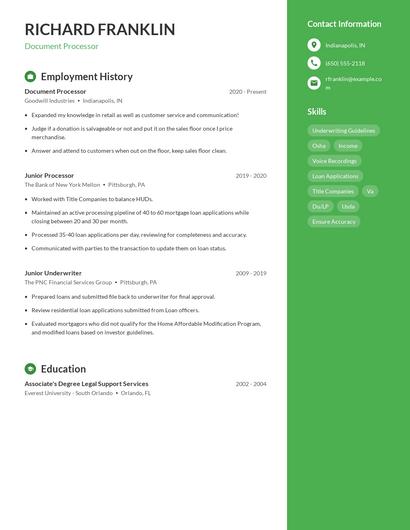 Resume example 4