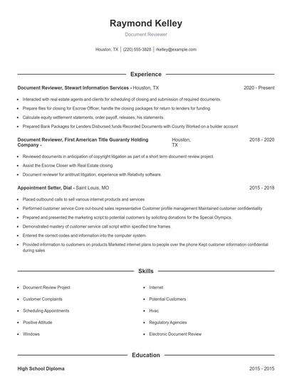 Resume example 1