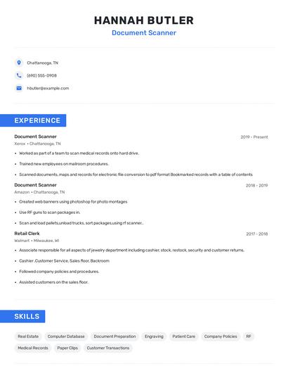 Document Scanner Resume