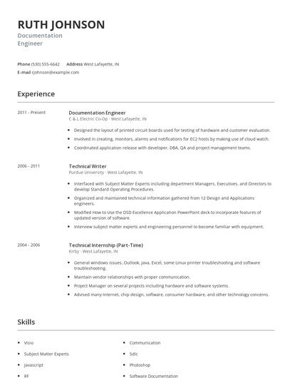 Documentation Engineer Resume