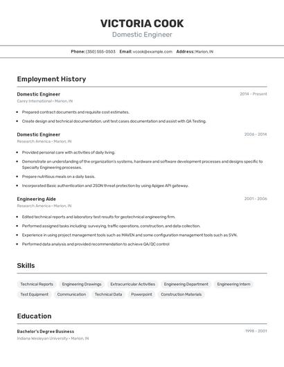 Resume example 2