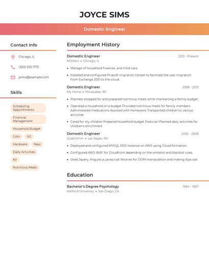 Resume example 3