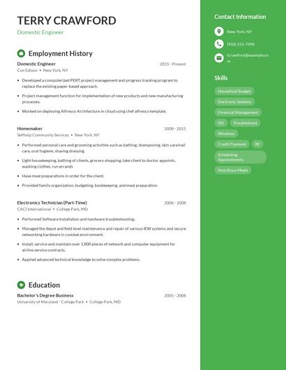 Resume example 5